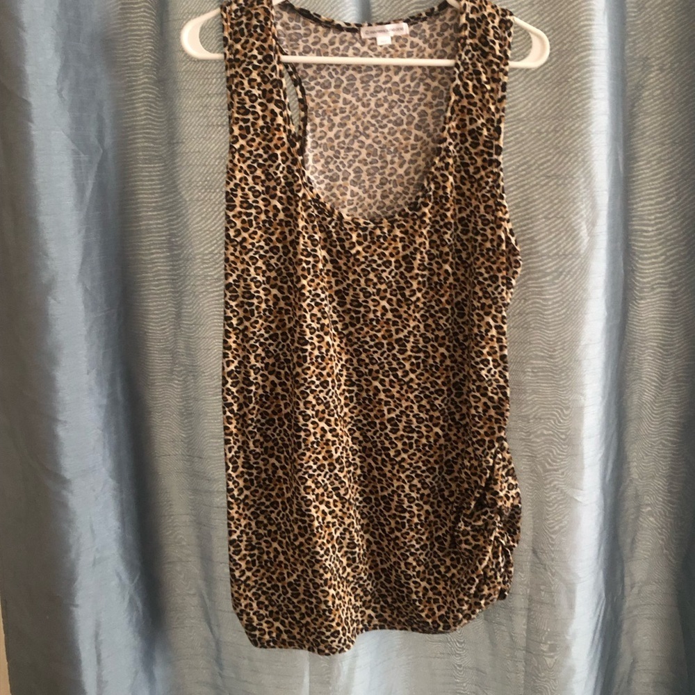 Warehouse One 2x  Brown/ tan ruched sides- 23” pit to pit. New or like new